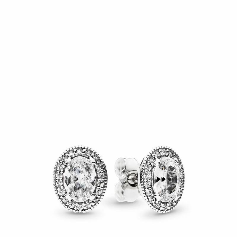 Pandora Australia Vintage Elegance Stud Earrings - Sterling Silver | KYAVPB021